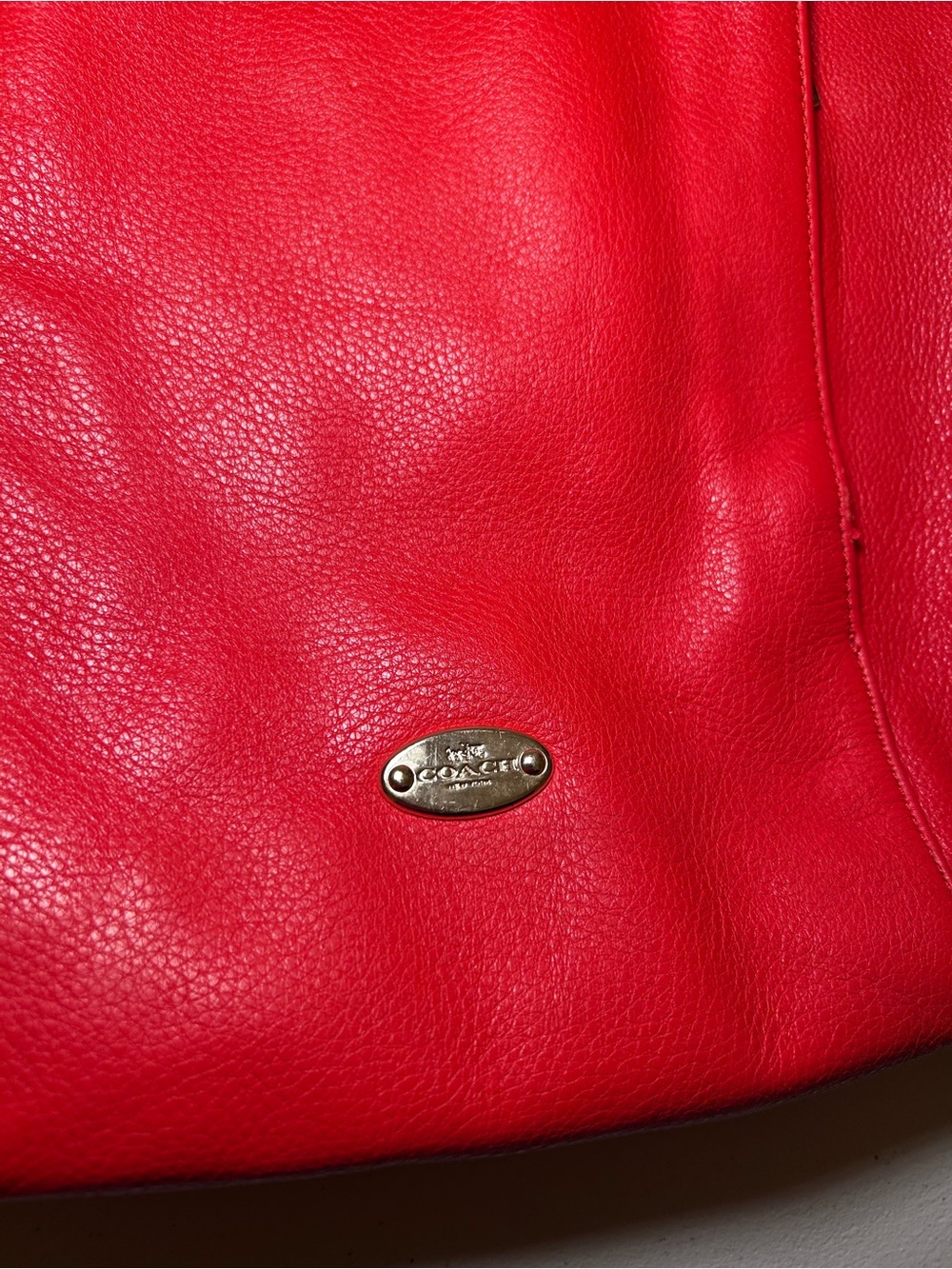 Coach Isabelle Red Pebbled Leather Shoulder Crossbody Bag - Picture 5 of 9